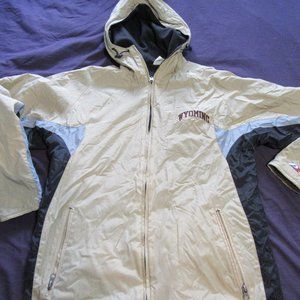 Mens Vtg P2 University of Wyoming Cowboys Hooded Jacket Sz S
